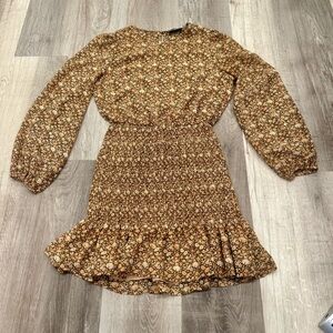 VICI Gracely Smocked Floral Dress Womens Small Long Sleeve Mini Ruffle